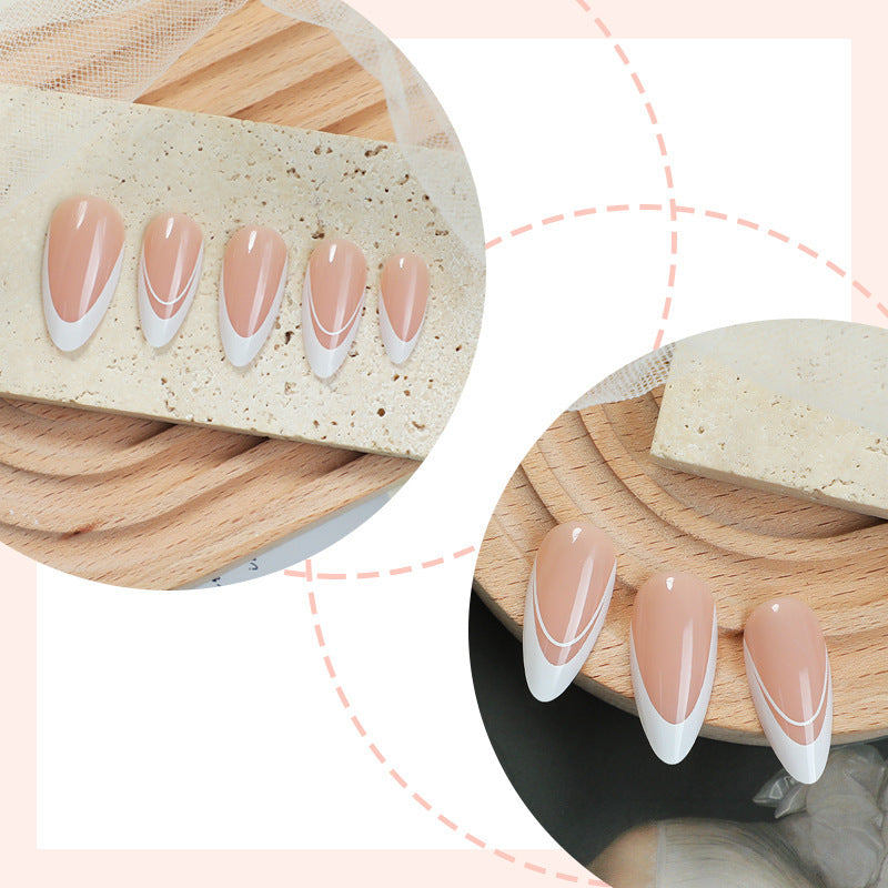 Acrylic nail set with natural look and self-adhesive tips Kalsten