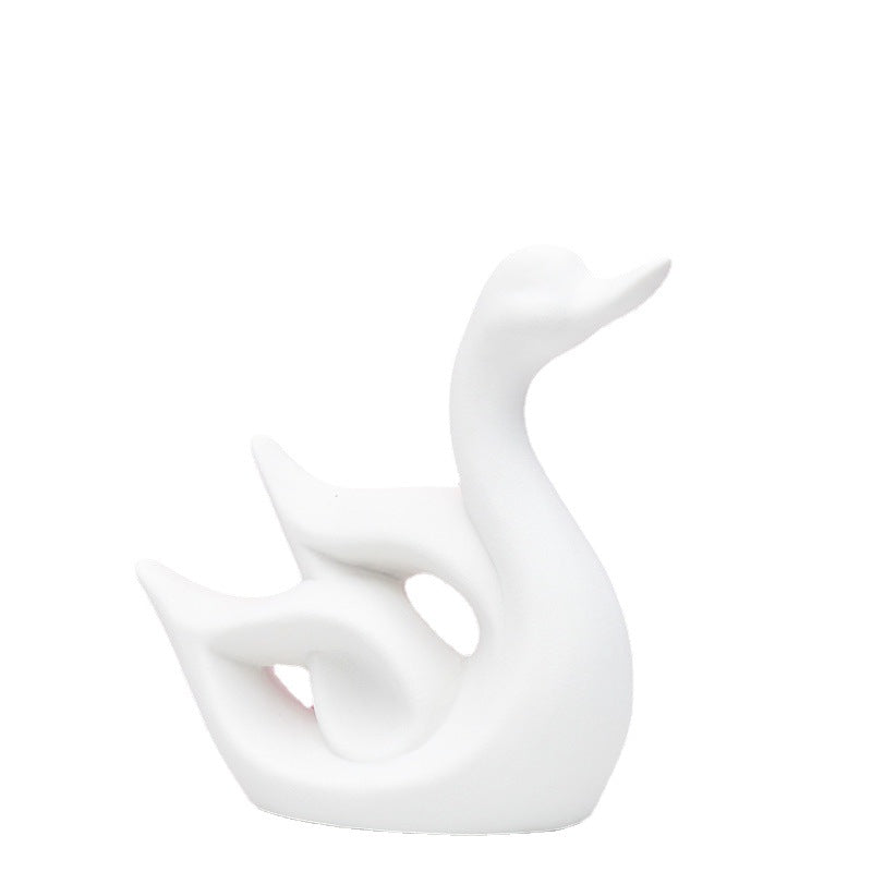 Artistic Swan-Shaped Ceramic Decor Kalsten