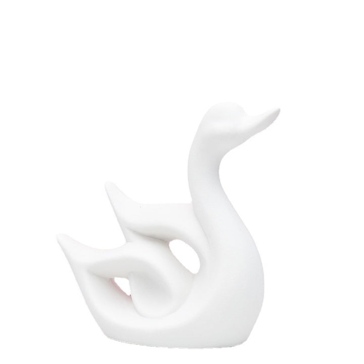 Artistic Swan-Shaped Ceramic Decor Kalsten