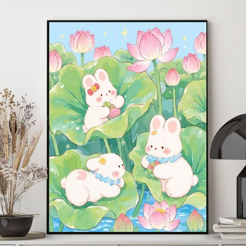 Cute Bunny-Themed Illustration Canvas Art Kalsten