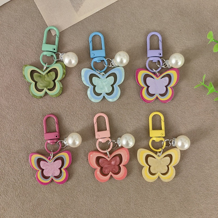 Keychain with butterfly and pearl accent Kalsten