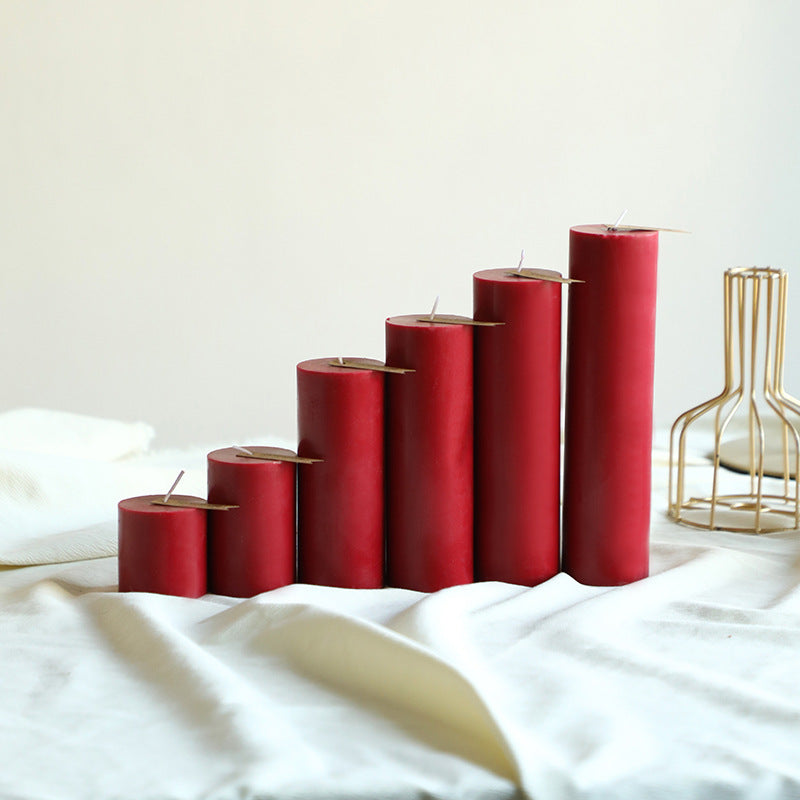 Short Pedestal Pillar Candle Holder with Wide Drip Tray