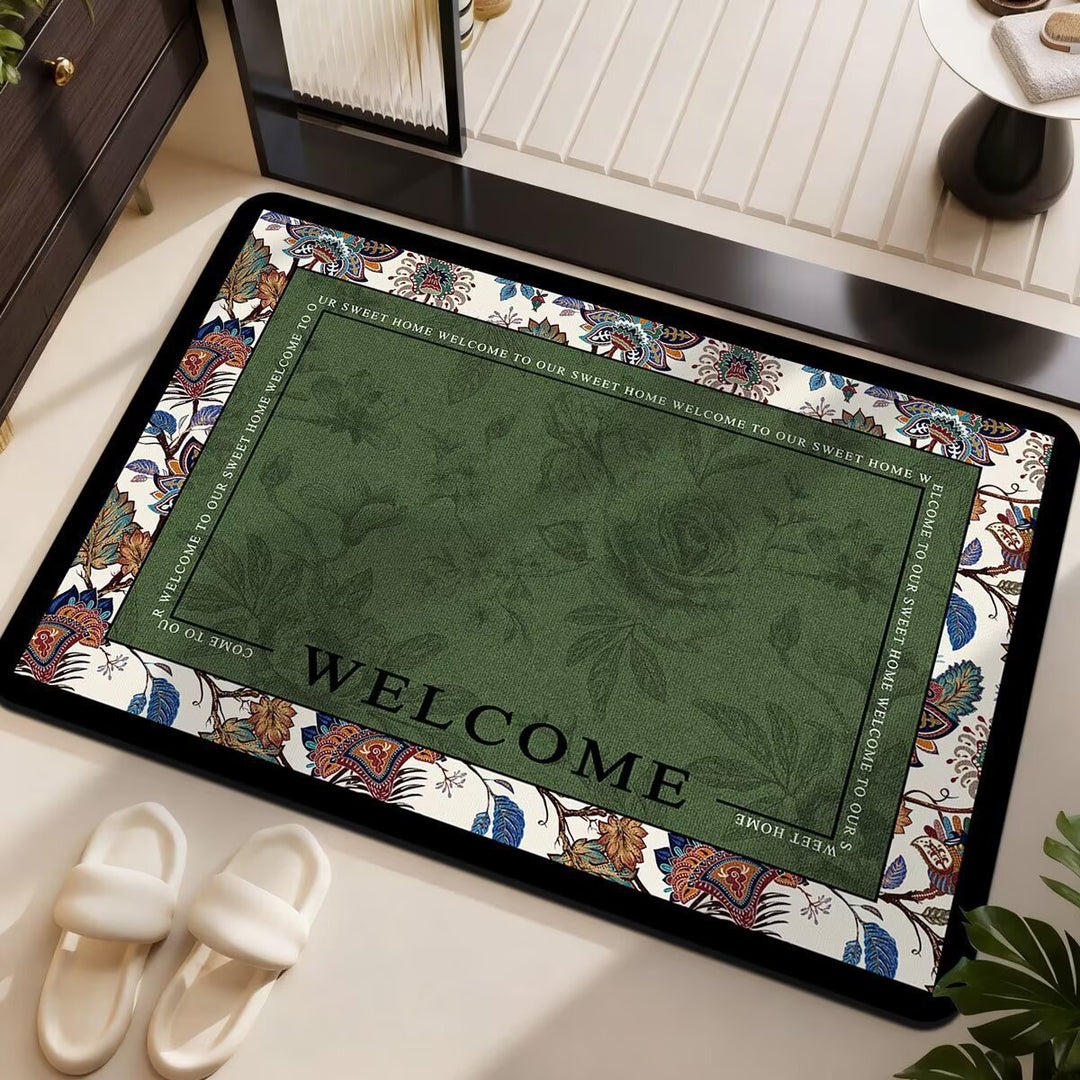 Floral Patterned Welcome Mat