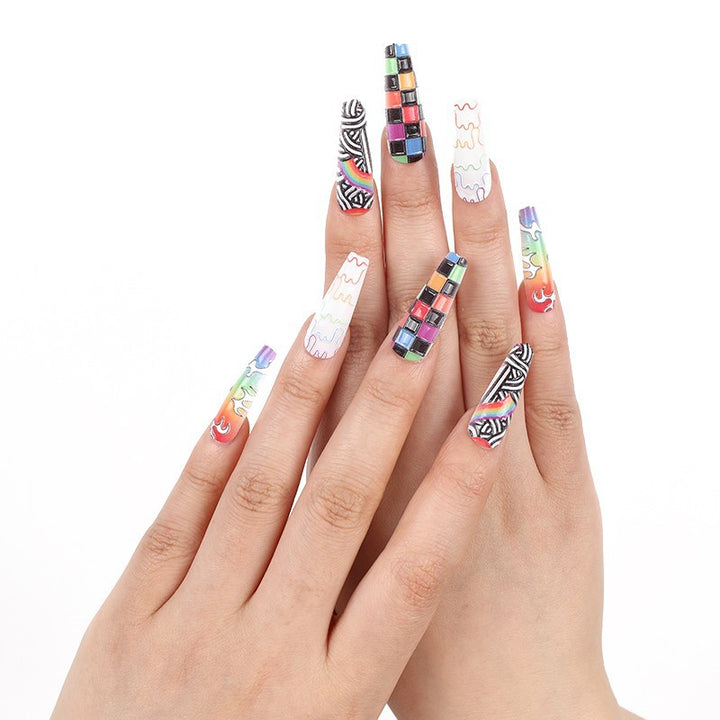 Luxury style artificial nails with intricate decorations Kalsten