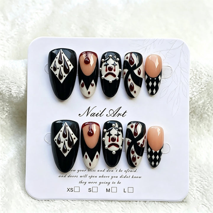 Artistic Press-On Nail Art Set with Intricate Patterns Kalsten