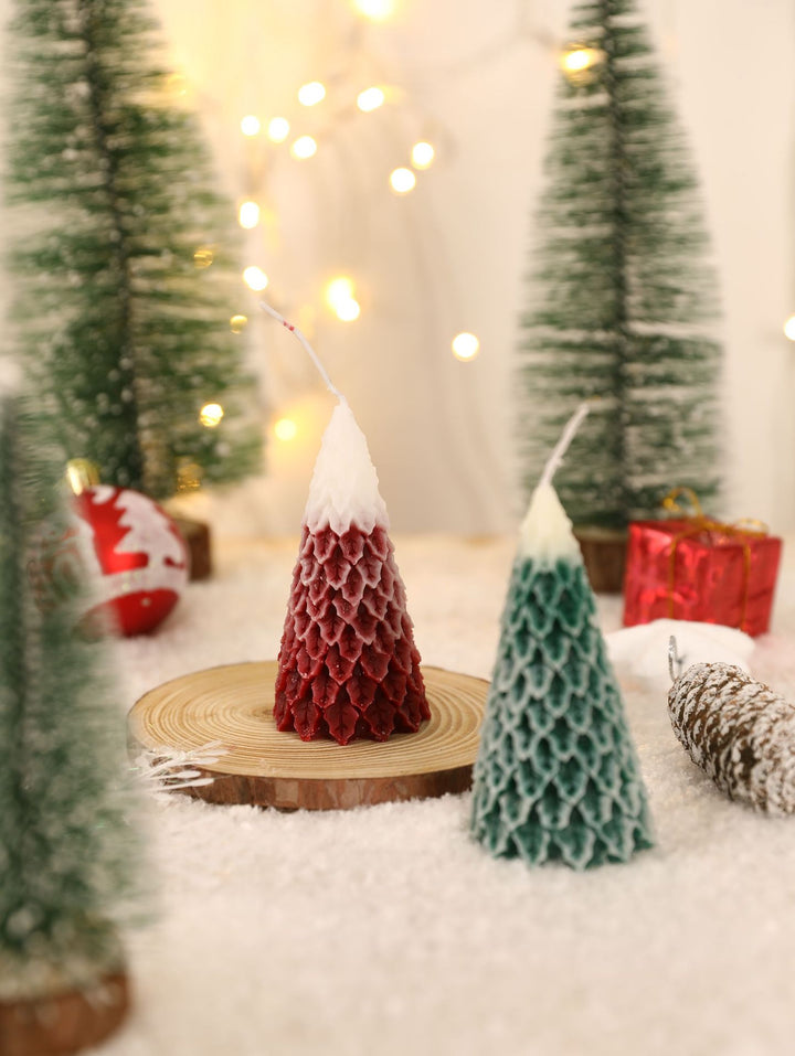 Layered Bubble Christmas Tree Sculptural Candle with Star Topper
