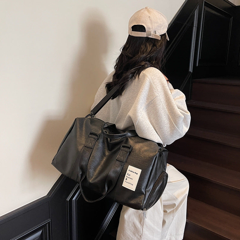 Stylish Leather Weekend Duffle Bag