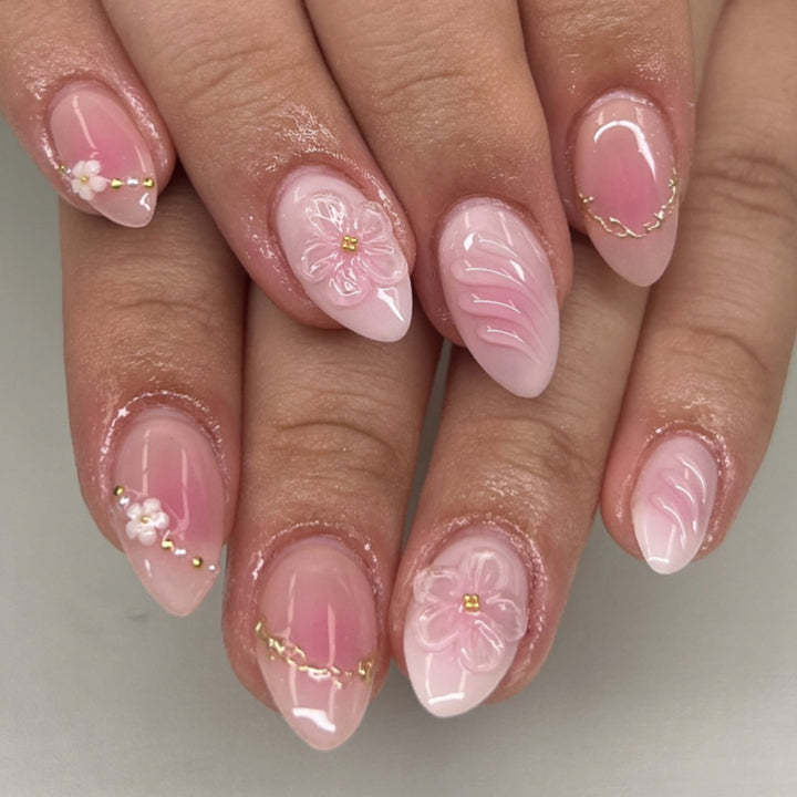 Artistic nail design with floral accents Kalsten