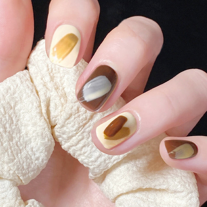 Artistic Nail Art in Elegant Color Play Kalsten