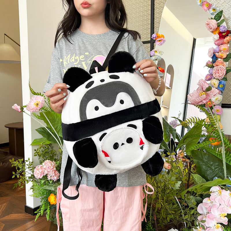 Plush Backpack with Playful Panda Design Kalsten
