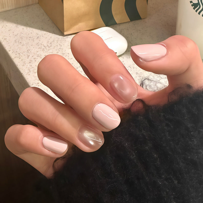 Premium Glossy Natural Press-On Nail Set Kalsten
