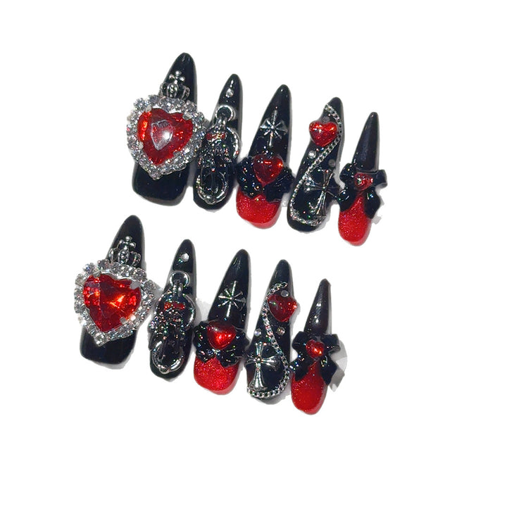 Gothic Heart Charm Nail Art Set