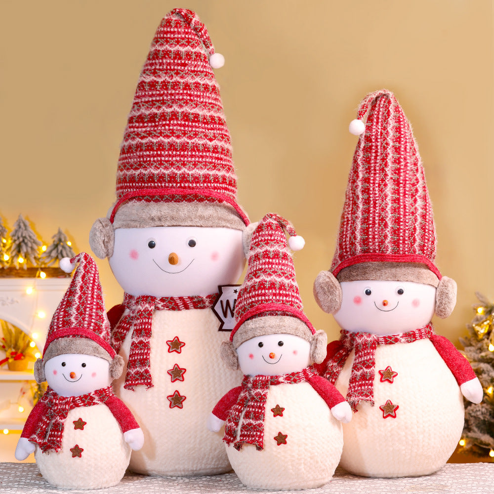 Decorative Plush Snowman Figurine