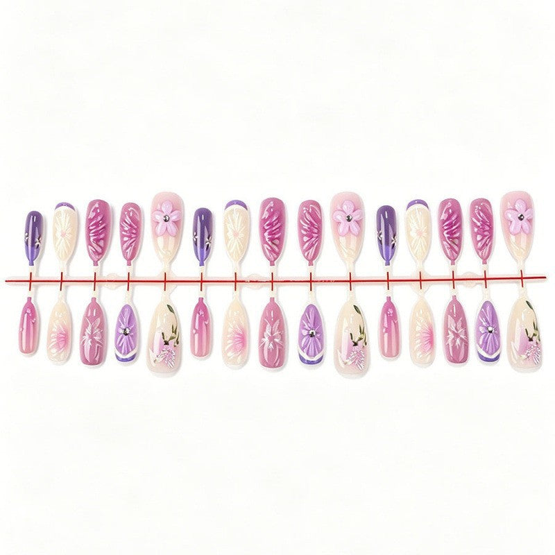 Artistic Floral Press-On Nails Set