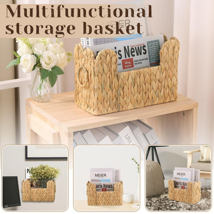 Handwoven Storage Basket with Built-in Handle Kalsten
