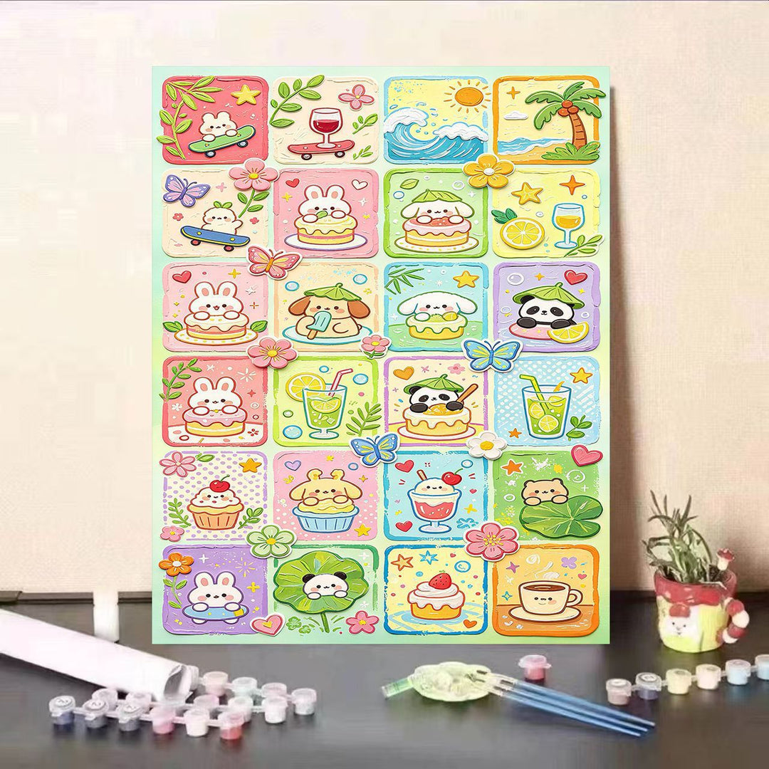 Colorful Animal-Themed DIY Paint by Numbers Kit Kalsten
