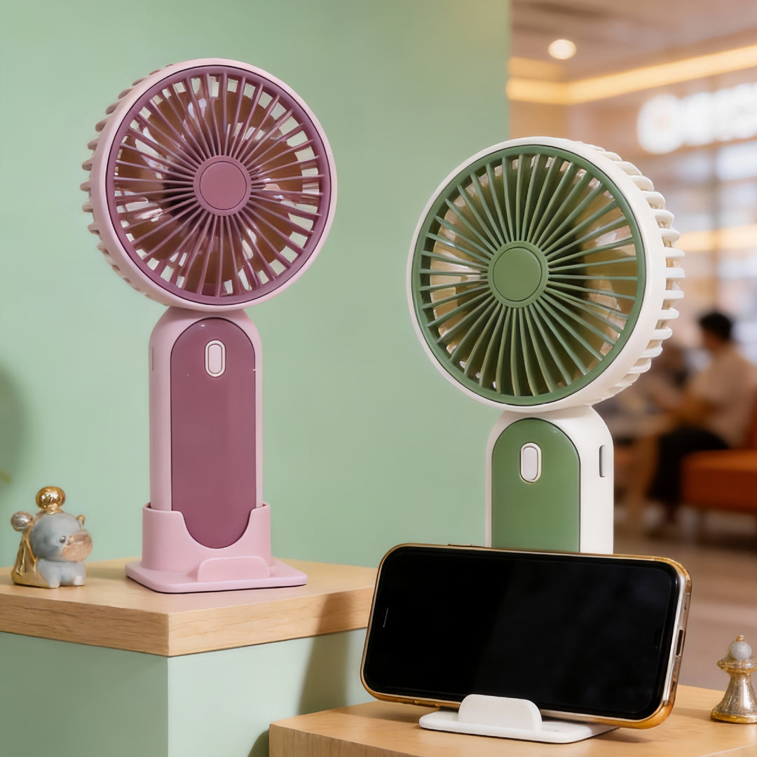 Ladies portable mini fan with USB connection and ergonomic design Kalsten