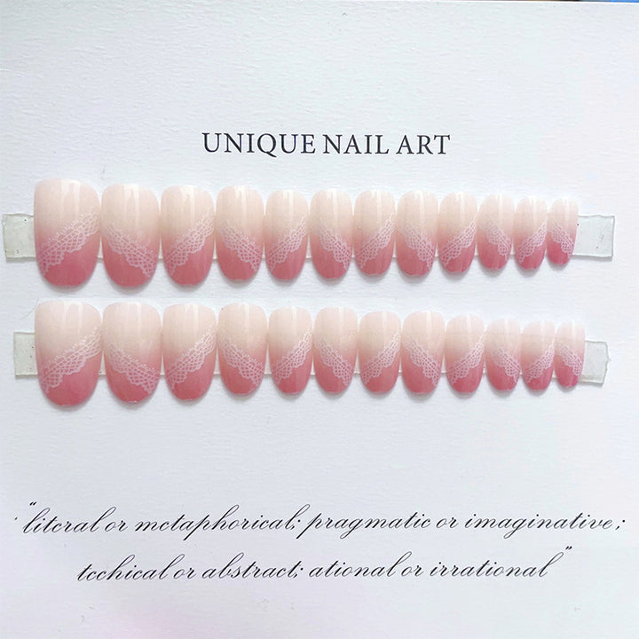Lace-Inspired Ombre Press-On Nail Set