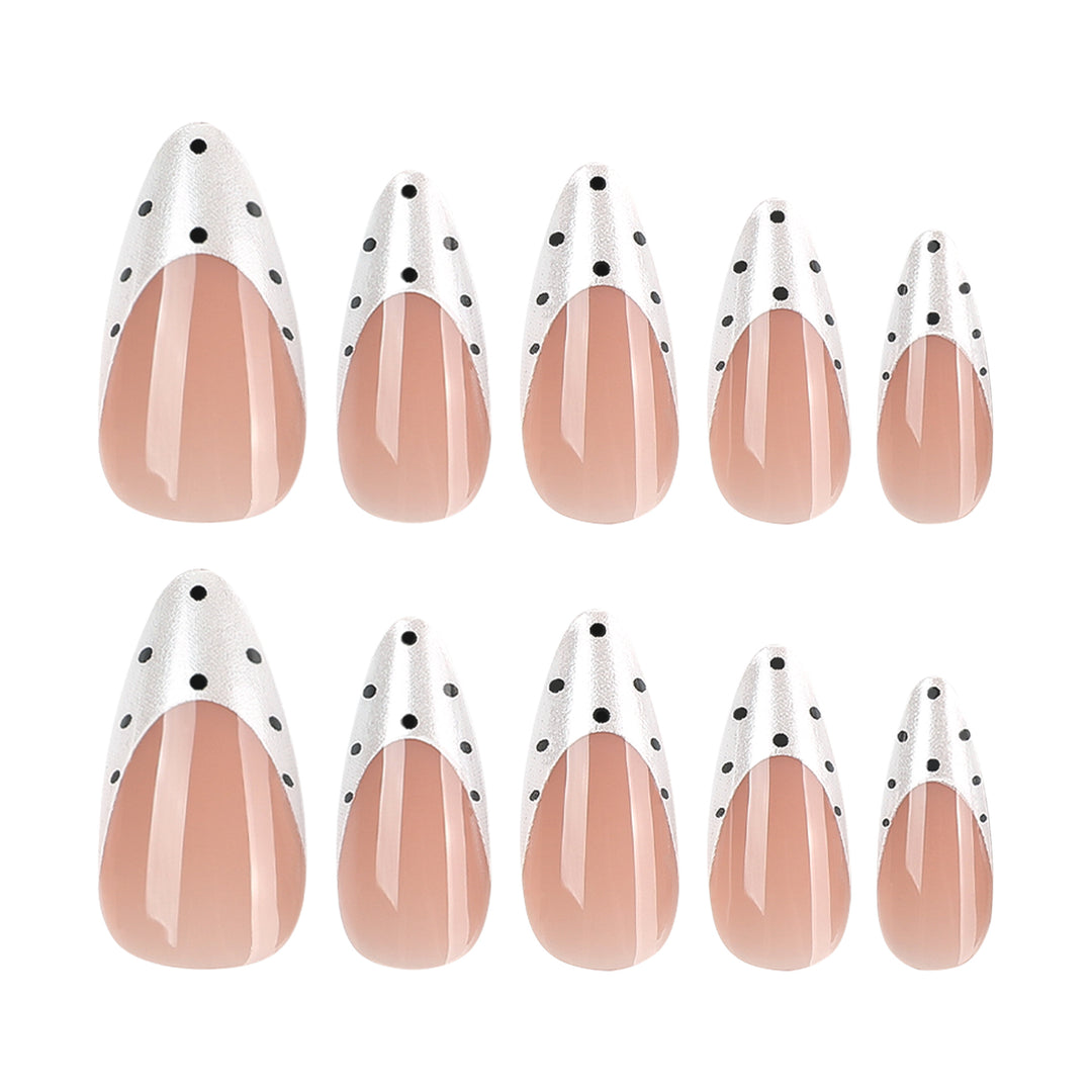 Artful Nail Art with Modern Dots and Elegant Lace Kalsten
