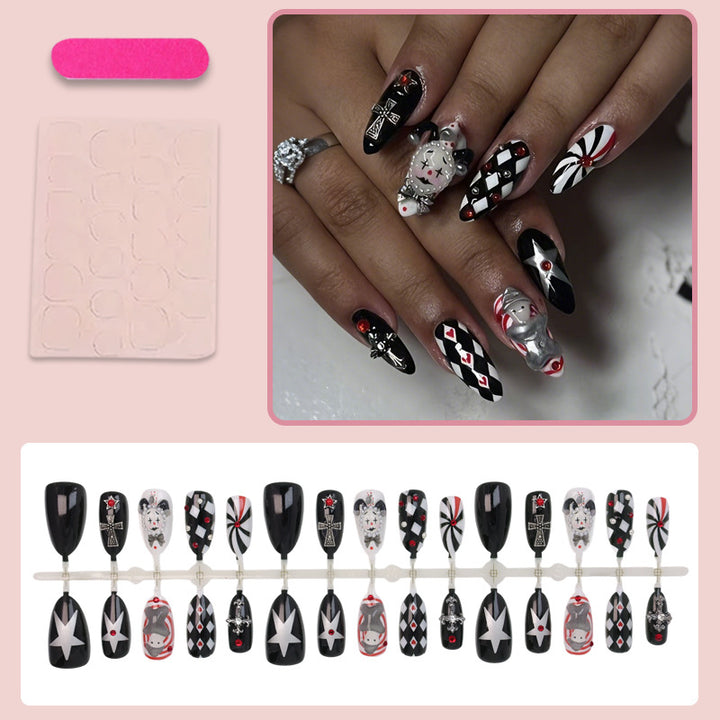 Nail art set with creative Halloween motifs and elegant accents Kalsten