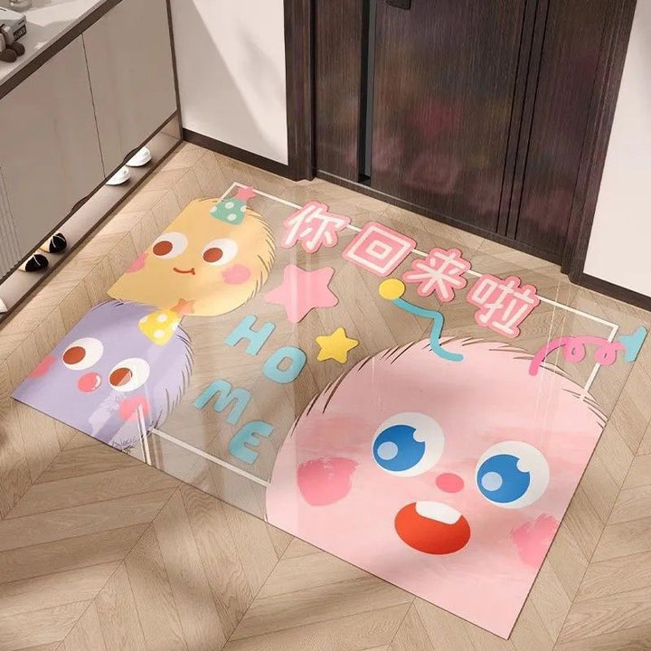 Playful Smiley Face Decorative Mat