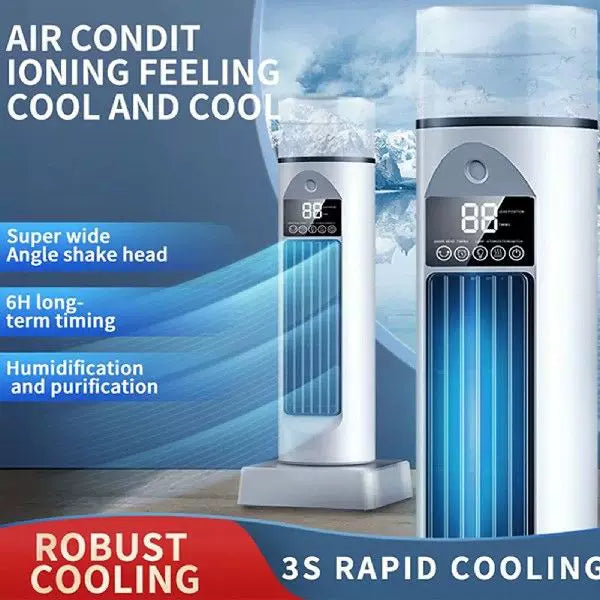 Unisex one size compact vertical personal vaporizer air cooler with digital display removable water tank adjustable louvers USB powered Kalsten