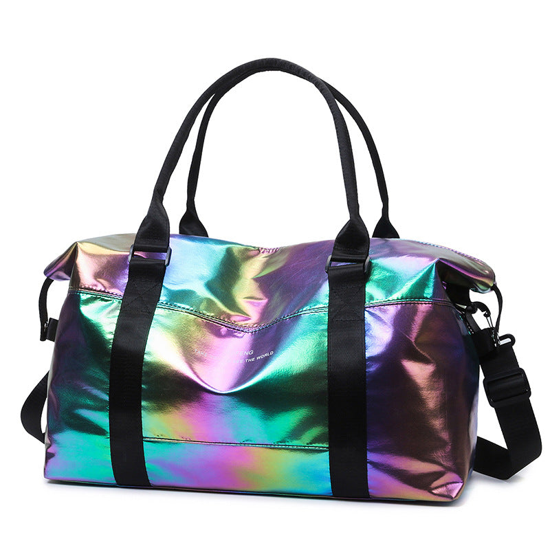 Glossy Holographic Travel Duffel Bag