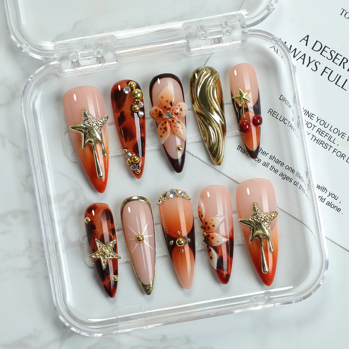Acrylic nail set with elegant decorations Kalsten
