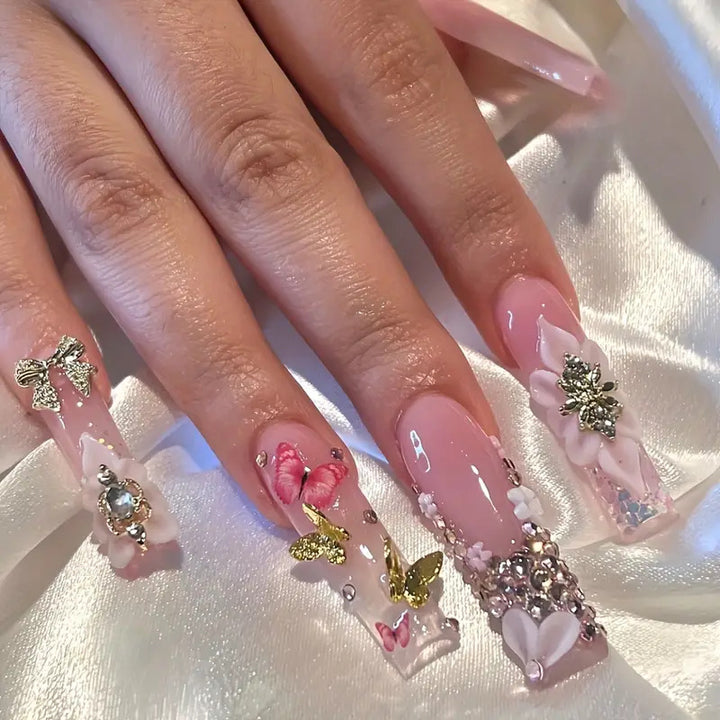 Floral-Inspired Acrylic Nail Art Kalsten