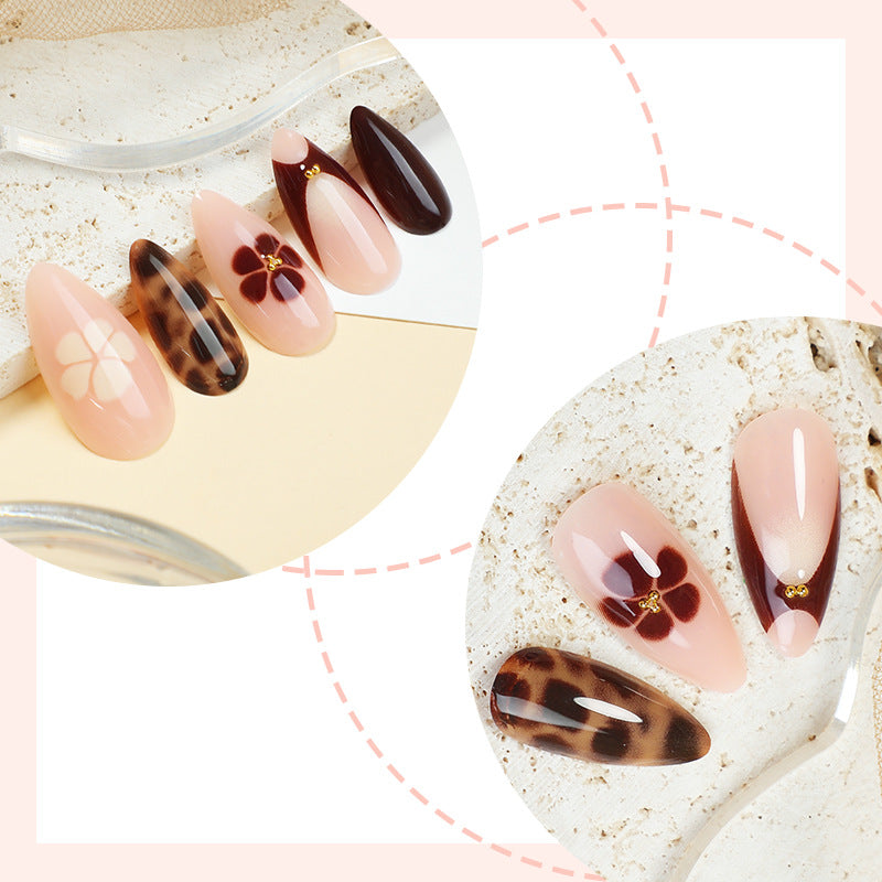 Artistic Press-On Nail Kit with Floral and Animal Prints kalsten