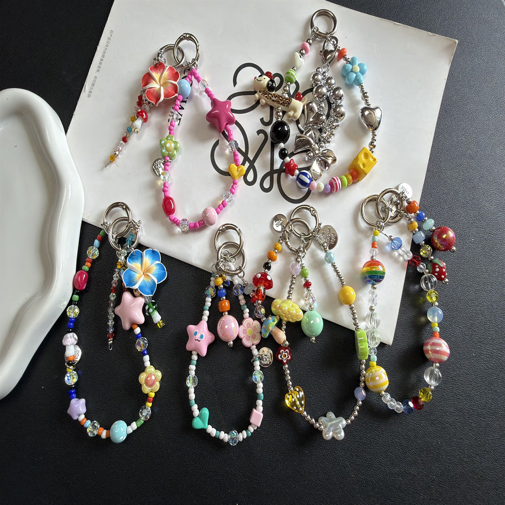 Colorful Beaded Charm Keychain Holder Kalsten
