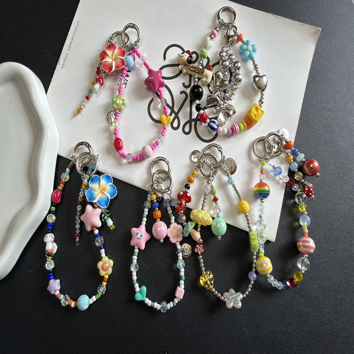 Colorful Beaded Charm Keychain Holder Kalsten