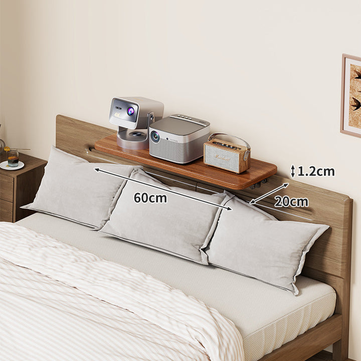 Slim Wall-Mounted Floating Bedside Shelf with Concealed Brackets