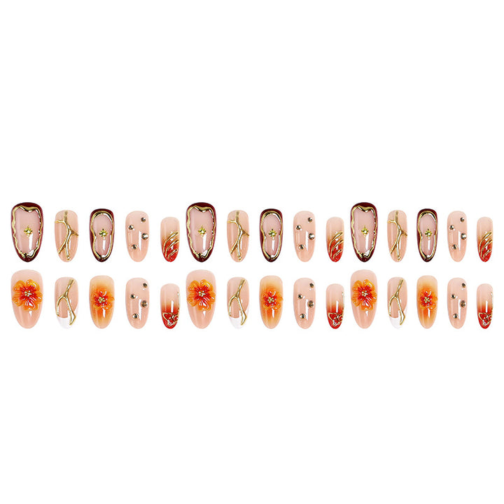 Nail art set with floral accents and glitter elements Kalsten