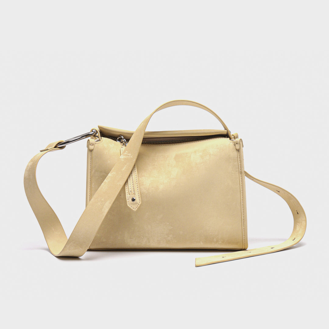 Minimalist Structured Rectangular Top-Handle Crossbody Bag with Adjustable Strap