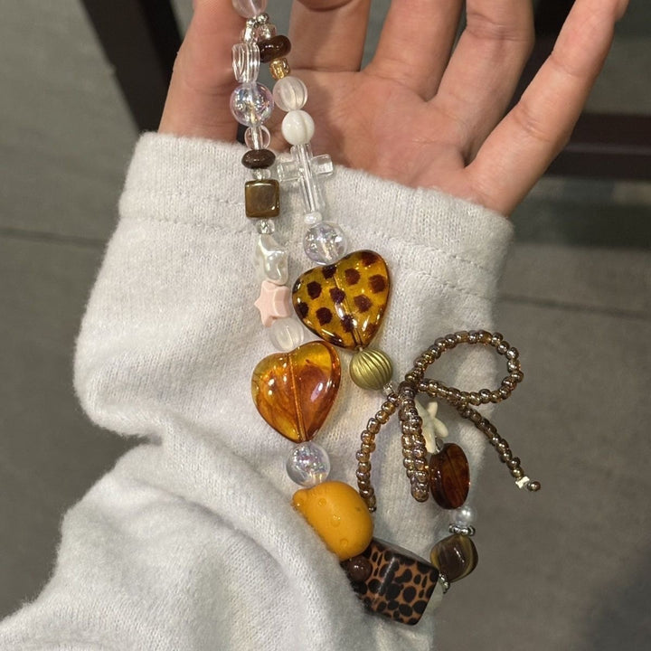 Beaded Heart Charm Necklace Kalsten