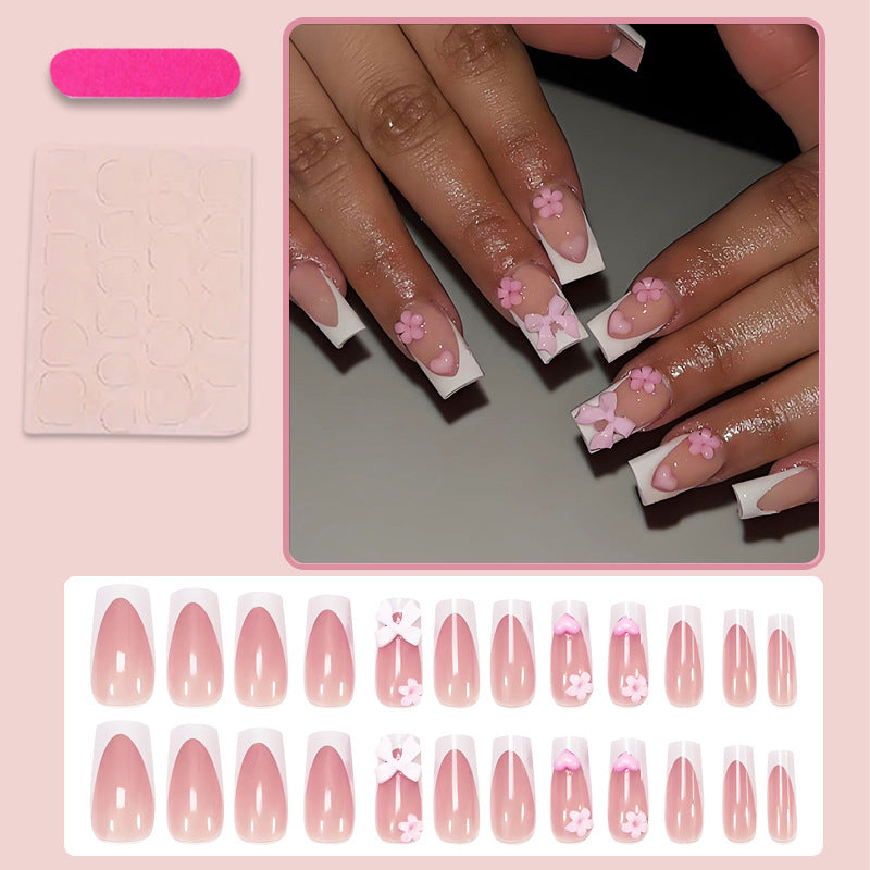 Artificial nail set with romantic flowers and elegant accents Kalsten