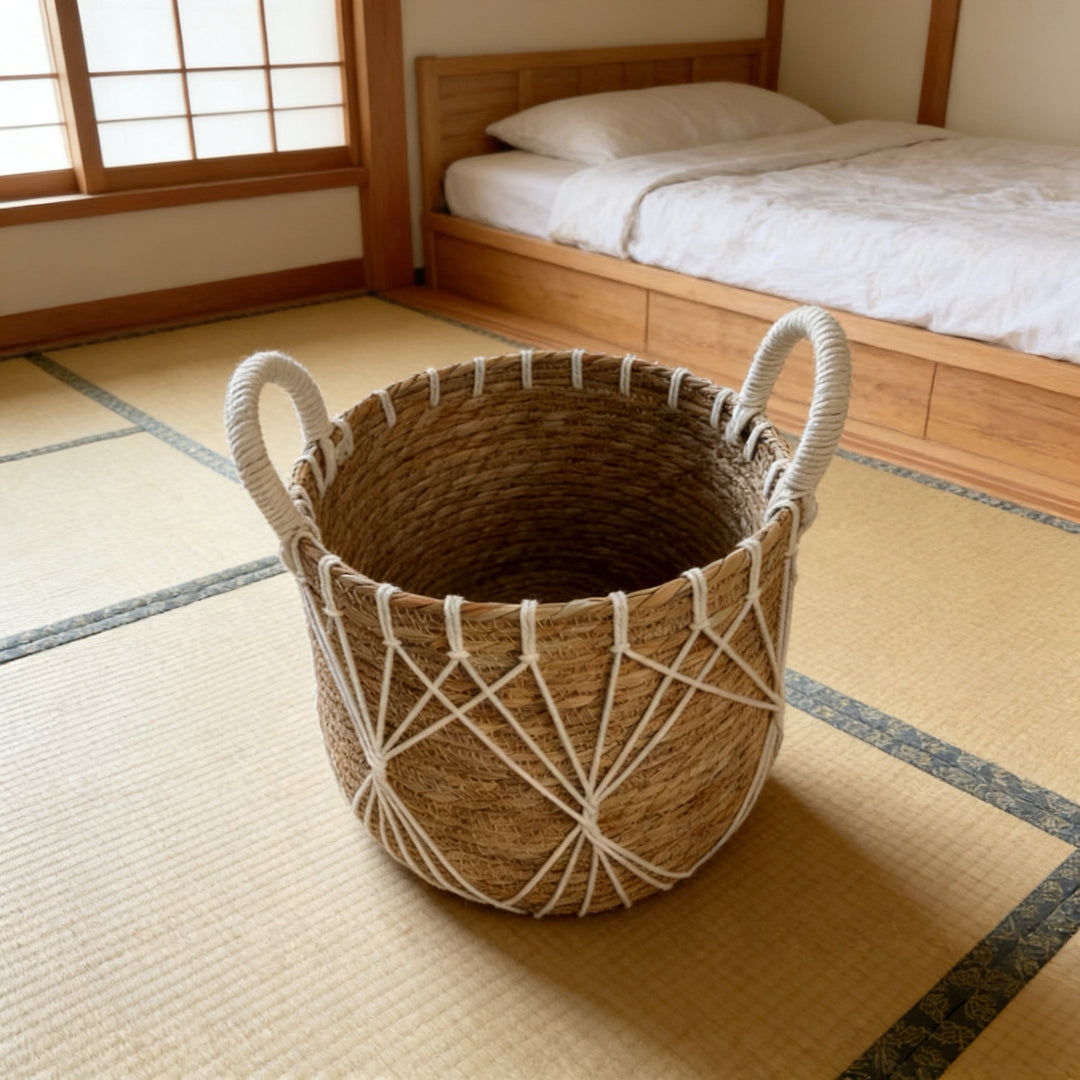 Decorative Woven Storage Basket with Ruffled Edge Kalsten