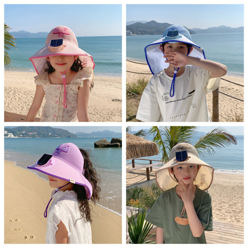 Ssun hat with solar mini fan, UV protection and wide neck protection Kalsten