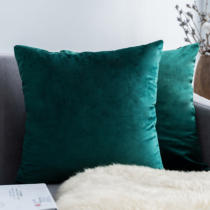Ultra-Soft Velvet Square Decorative Pillow Cover with Minky Back and Invisible Zipper
