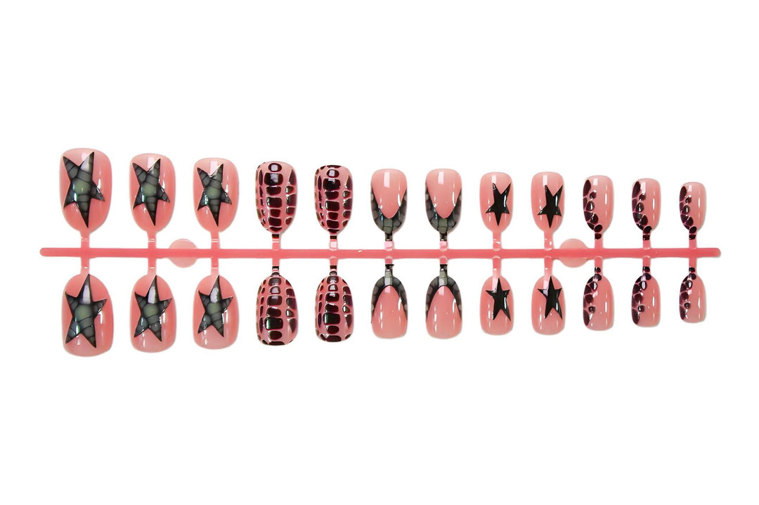 Artificial nail set with modern star and animal motifs Kalsten