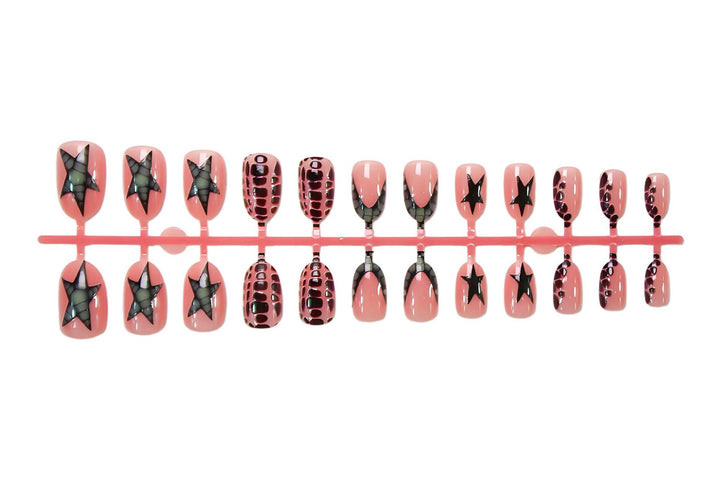Artificial nail set with modern star and animal motifs Kalsten
