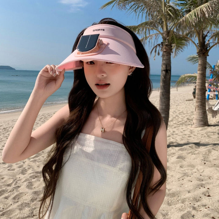 Adjustable sun visor for with integrated smartphone holder and UV protection Kalsten