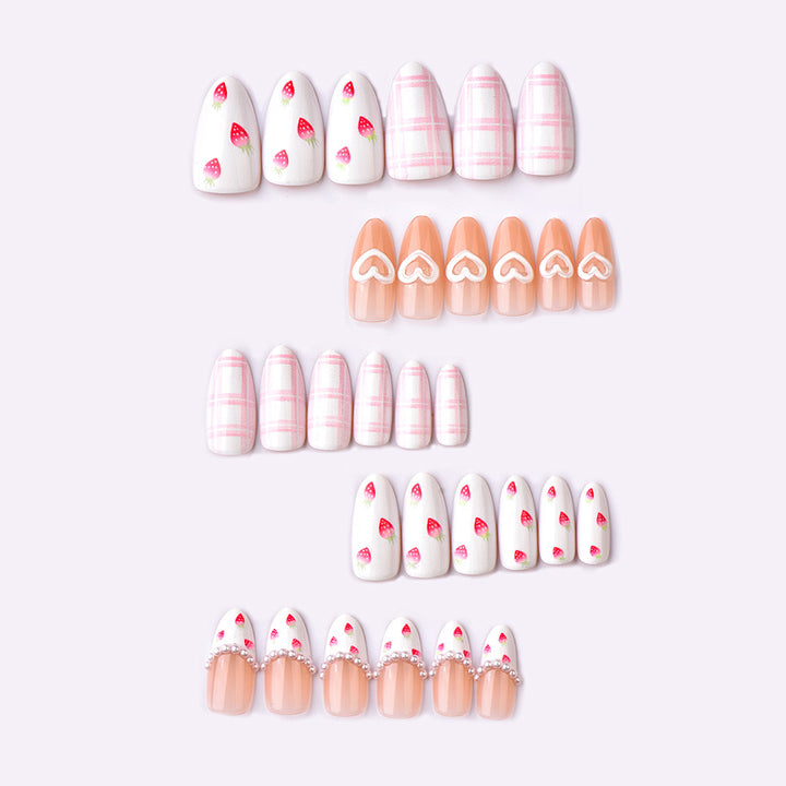 Heart and Floral Theme Press-On Nail Art Set
