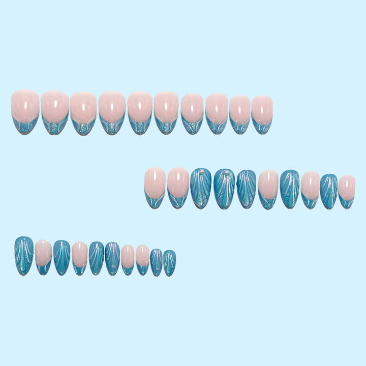 Artificial nails with glitter and wave design Kalsten