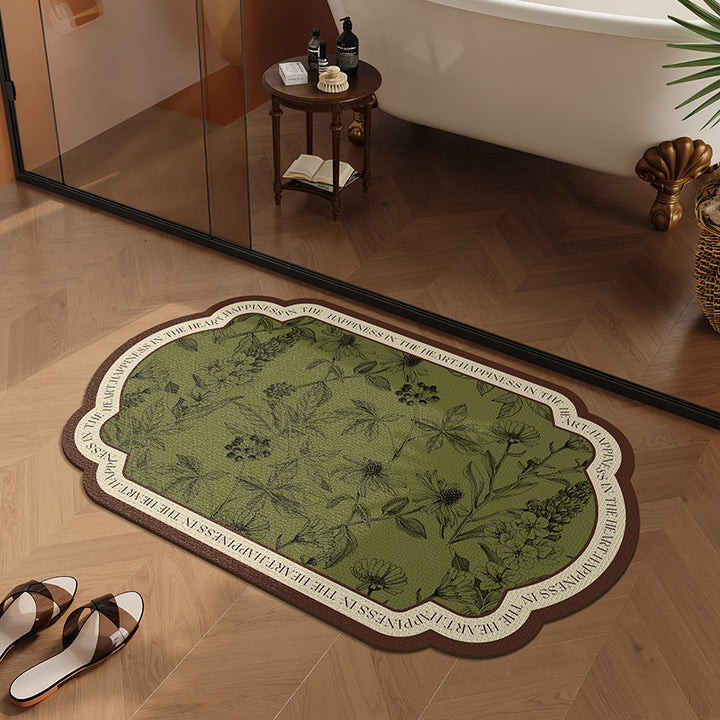 Elegant Floral Design Area Mat for Home