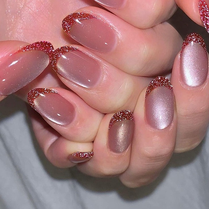 Artificial nail set with glamorous leopard pattern and elegant bows Kalsten