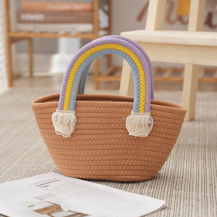 Decorative Woven Straw Tote Kalsten