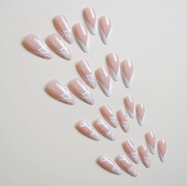 Artistic Floral Stiletto Nail Art Kalsten