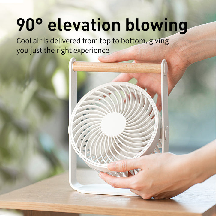 Ladies portable fan with wooden handle Kalsten